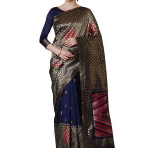 Stylish & Glorious Printed Silk Saree With Blouse Piece (MN-704) For Women