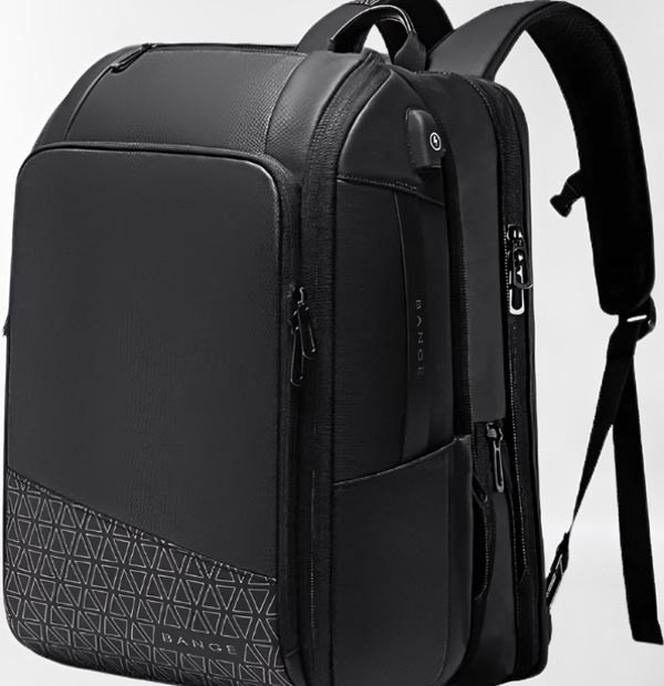 BANGE BG-22005 Expandable Weekender Carry On Backpack Waterproof Men's Business Laptop for 15.6inch - (Black Color)