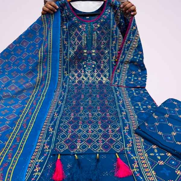 Stitched Cotton Printed Salwar Kameez For Women - 3 Piece Dress