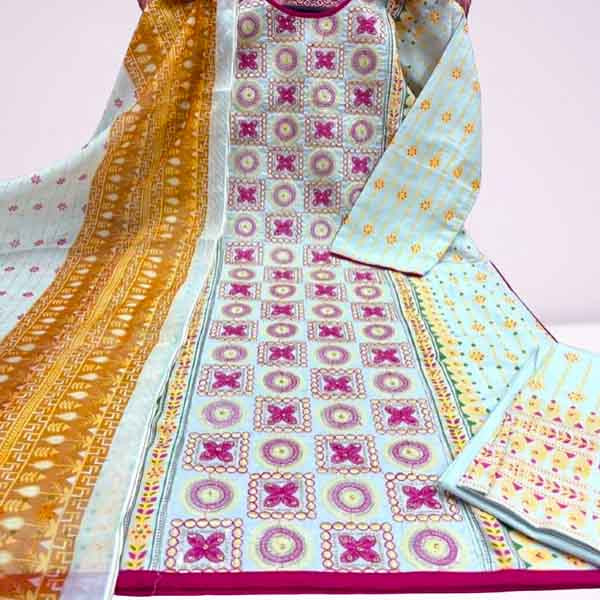 Stitched Cotton Printed Salwar Kameez For Women - 3 Pice Dress