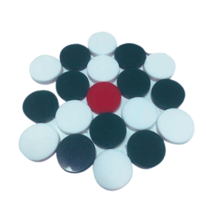 Special Carrom Guti With Stricker (Extra 5 Pcs Quti ) - Green And White