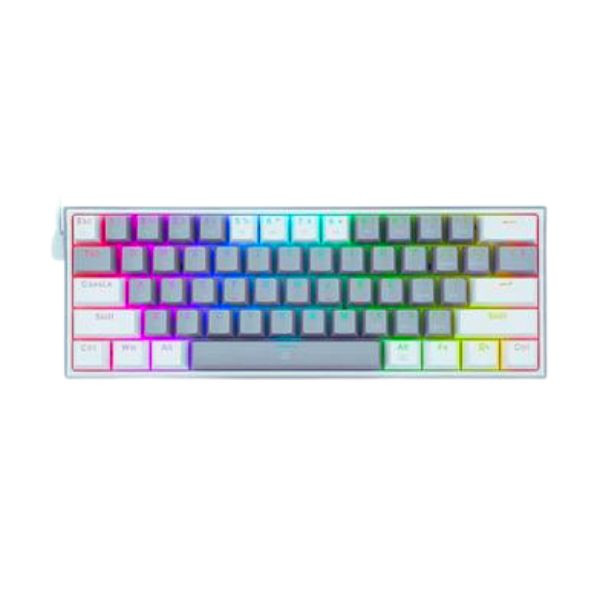 Redragon K617 Fizz Gray White Red Switch Mechanical Keyboard - Redragon