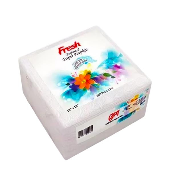 Fresh Paper Napkins 13" Perfumed (100X1 Ply) - Fresh Napkins