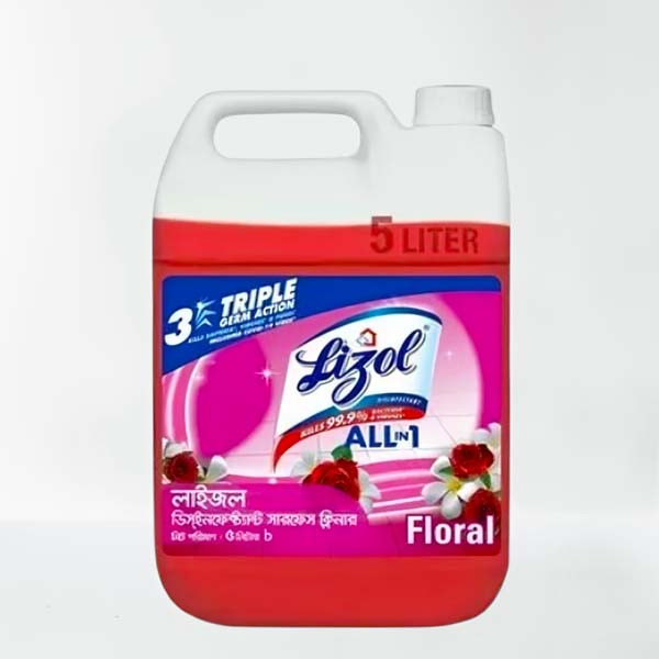 Lizol Disinfectant Surface & Floor Cleaner Floral - 5 Ltr