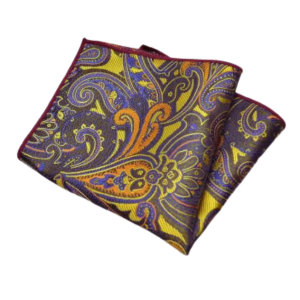 Luxury Polyester Yarn Handkerchief Paisley Suit Pocket Square 25*25cm For Men's