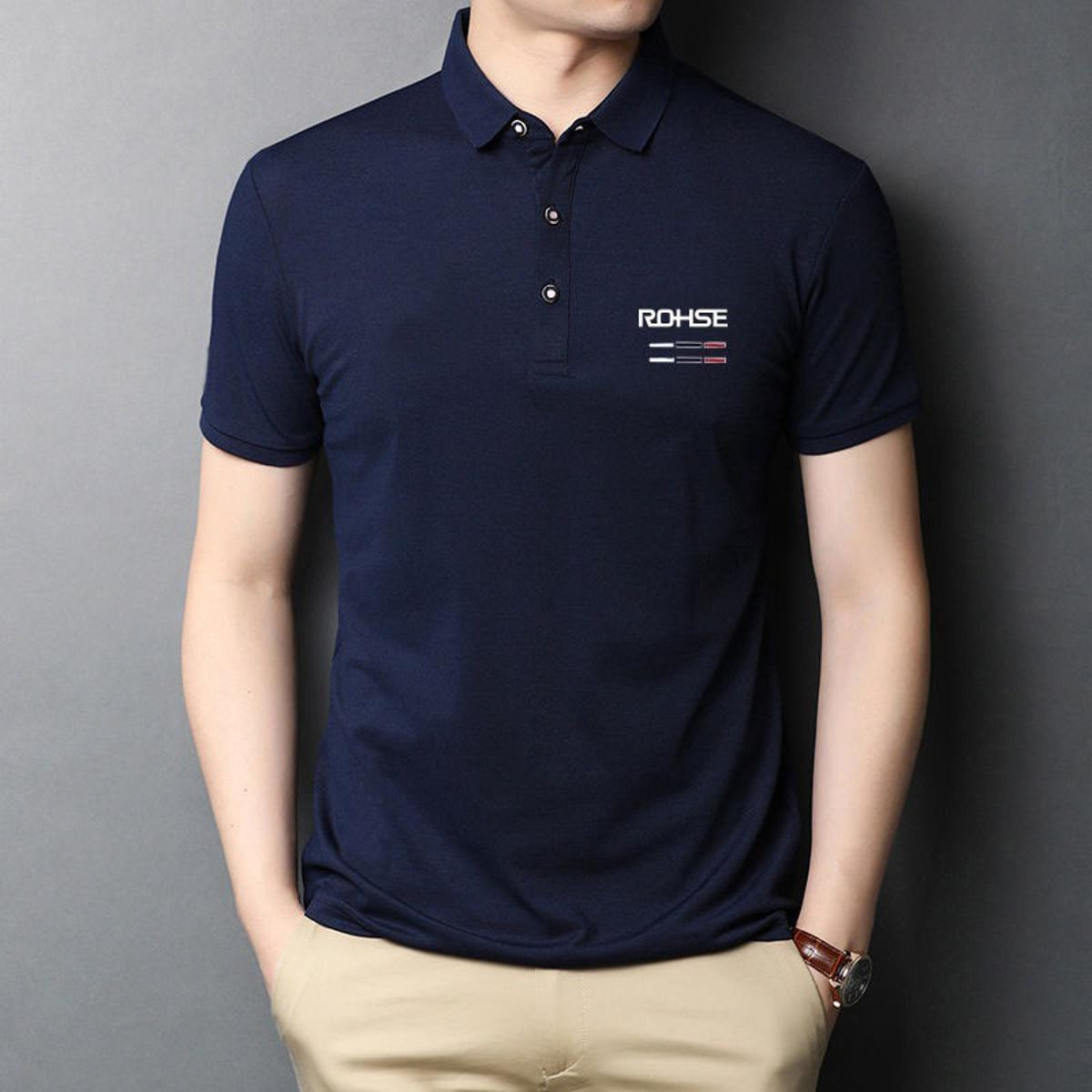 Rohse Navy blue color premium quality polo shirt - Polo T Shirt For Men