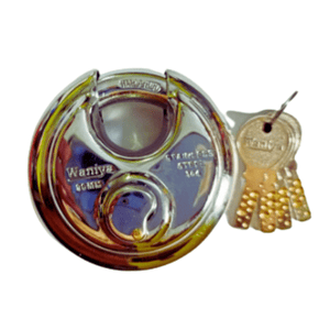 Stainless Steel Ultra Disc Lock with 14 pins Brass Dimpled 04 Keys for Heavy Duty - 90mm