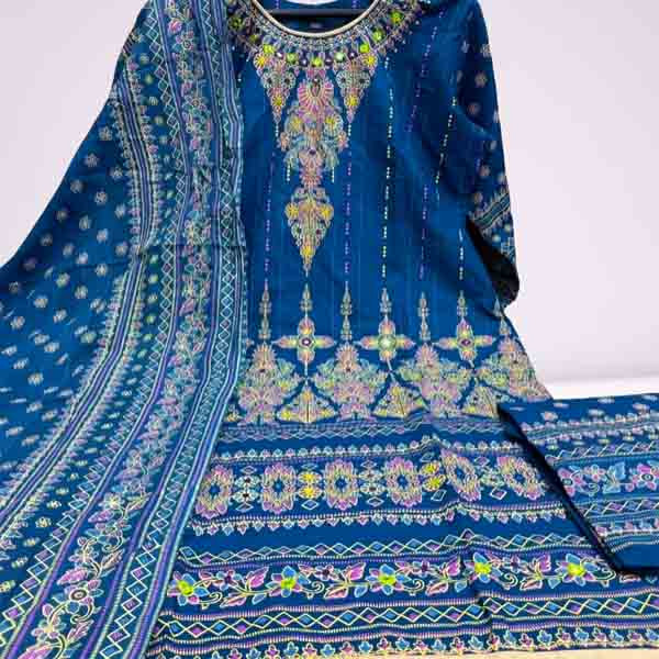 Stitched Cotton Printed Salwar Kameez For Women - 3 Piece