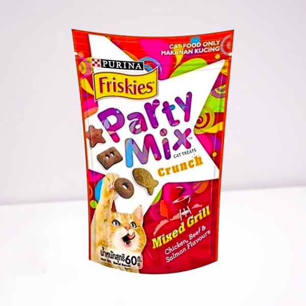 Purina Friskies Party Mix Cat Treat Mixed Grill - 60 gm