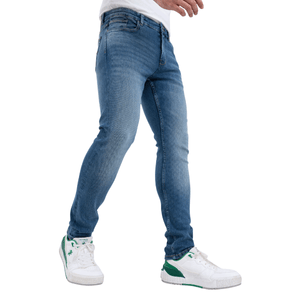 Light Blue Dobby Slim Fit Jeans for Men's