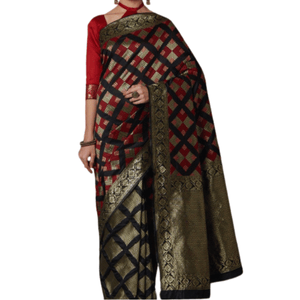 Women's Pinted Silk Saree With Blouse Piece Free For Women