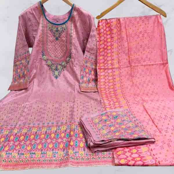 Stitched Cotton Printed Salwar Kameez For Women - 3 Piece