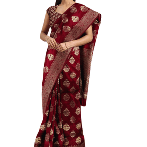 Stylish & Glorious Printed Silk Saree With Blouse Piece For Women